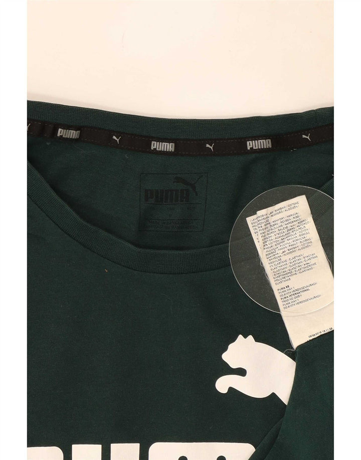 Puma Mens Graphic T-Shirt Top Small Green Cotton