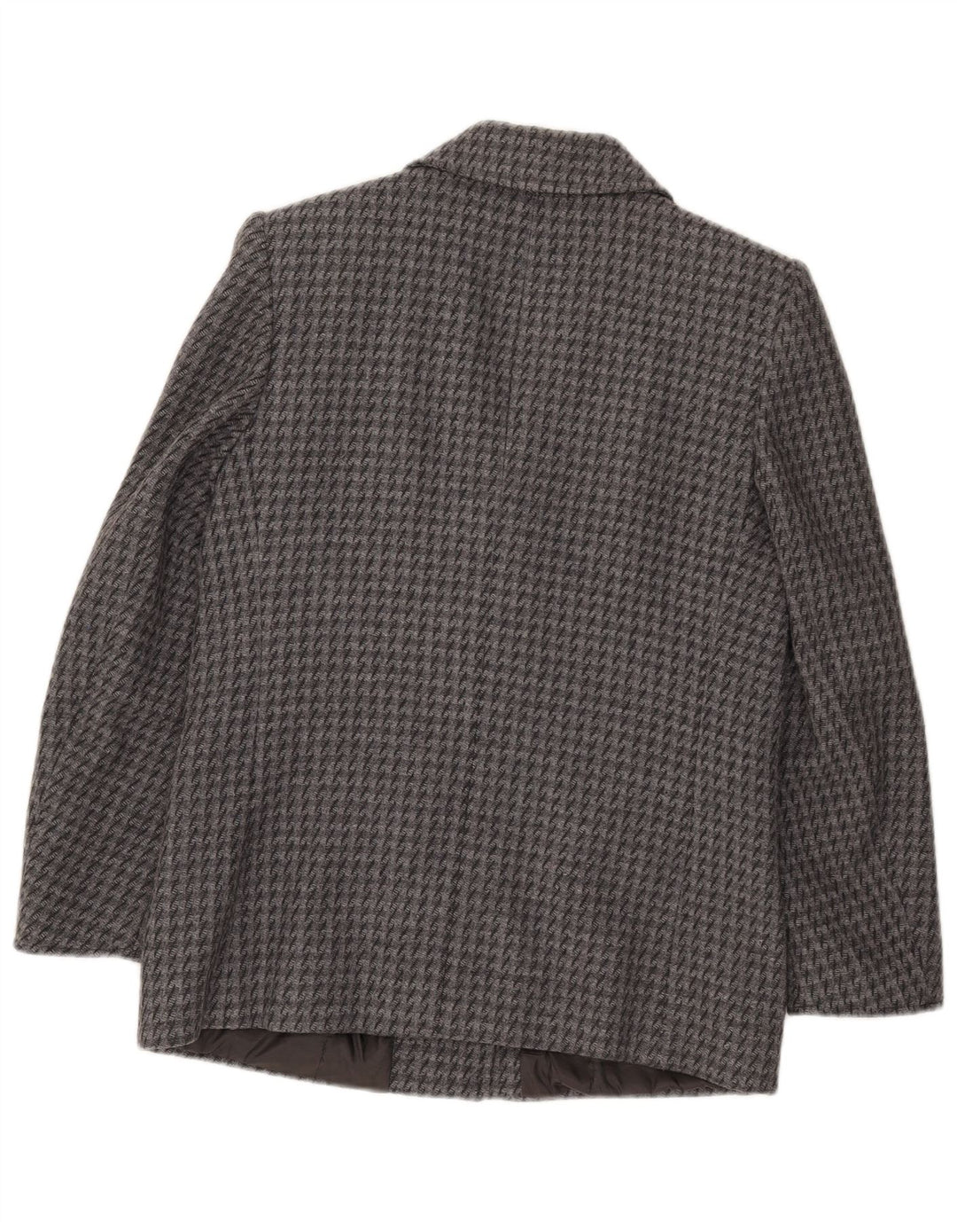 Vintage Womens 2 Button Blazer Jacket IT 43 Medium Grey Houndstooth