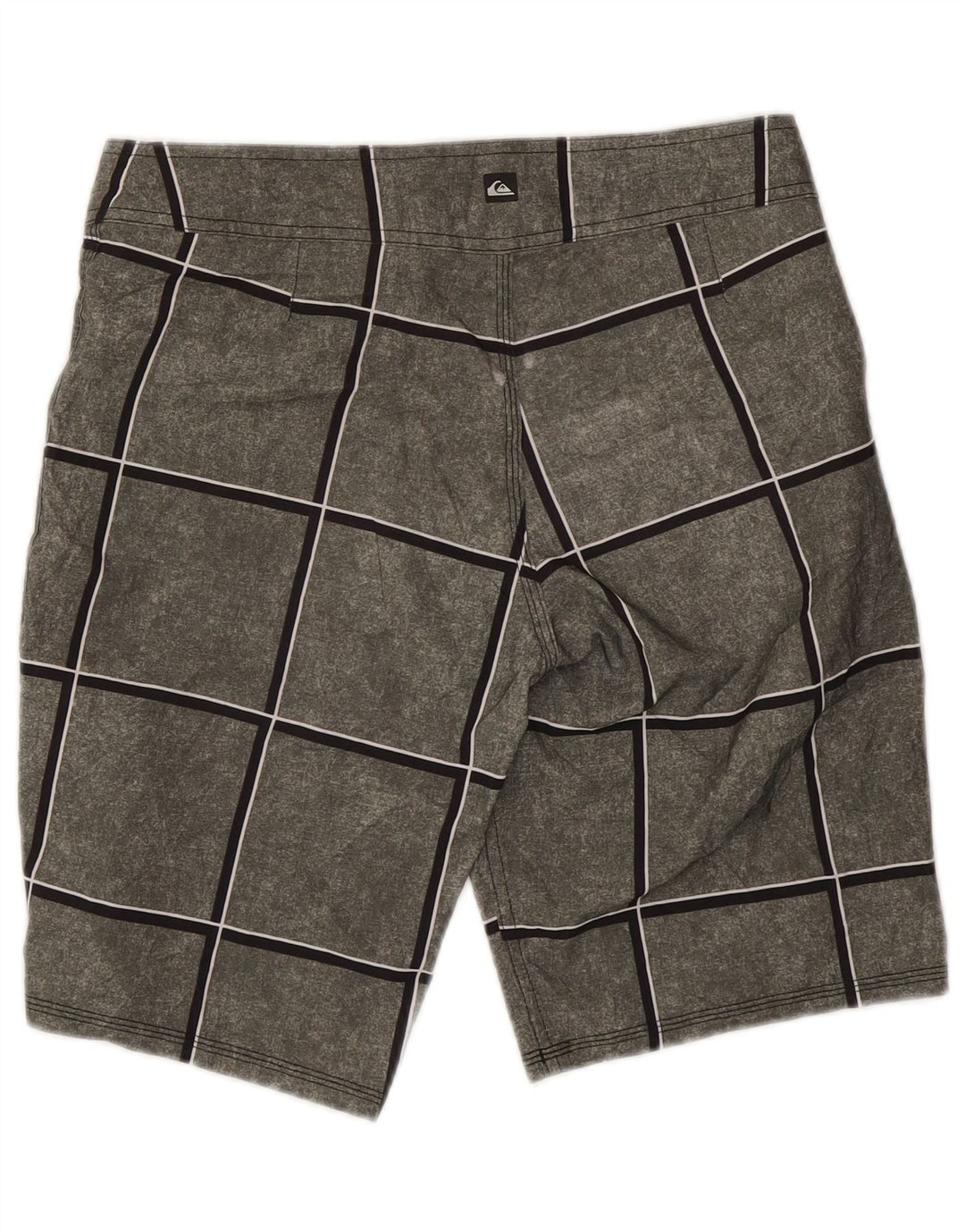 Quiksilver Mens Swimming Shorts Small  Grey Check Polyacrylic