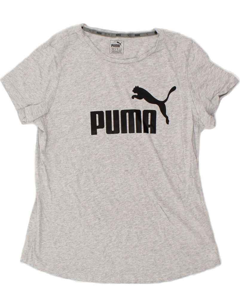 PUMA Womens Graphic T-Shirt Top UK 16 Large Grey Cotton | Vintage Puma | Thrift | Second-Hand Puma | Used Clothing | Messina Hembry 