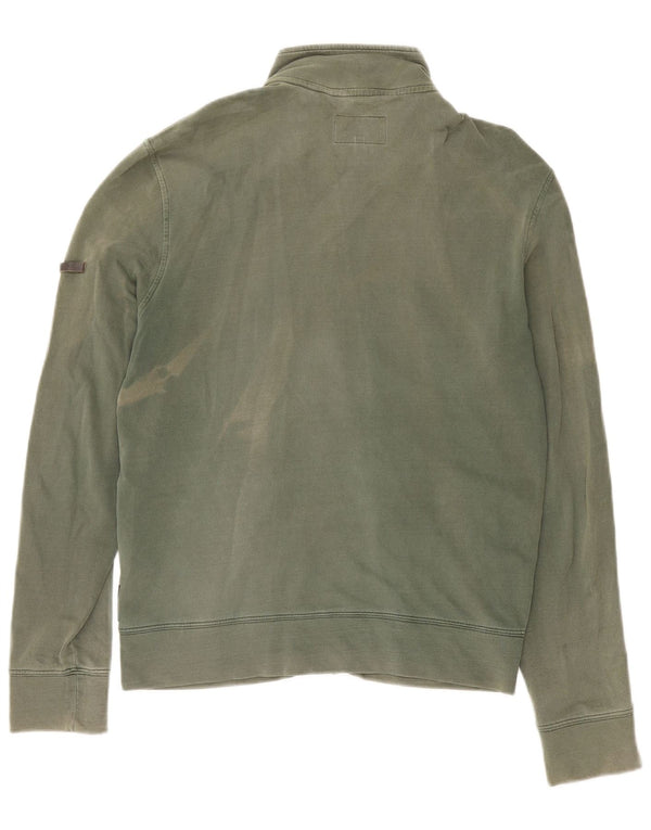 Armani Jeans Mens Tracksuit Top Jacket Medium Green Cotton