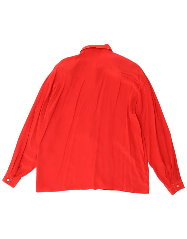 Vintage Womens Long Sleeve Regular Shirt IT 46 Large Red Silk