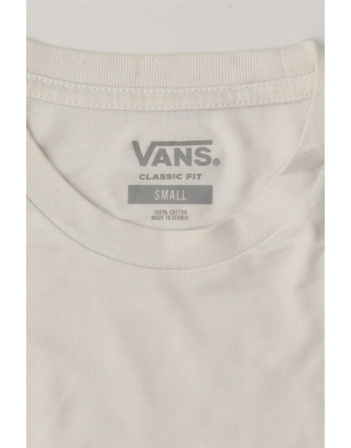 Vans Mens Classic Fit T-Shirt Top Small White Colourblock Cotton