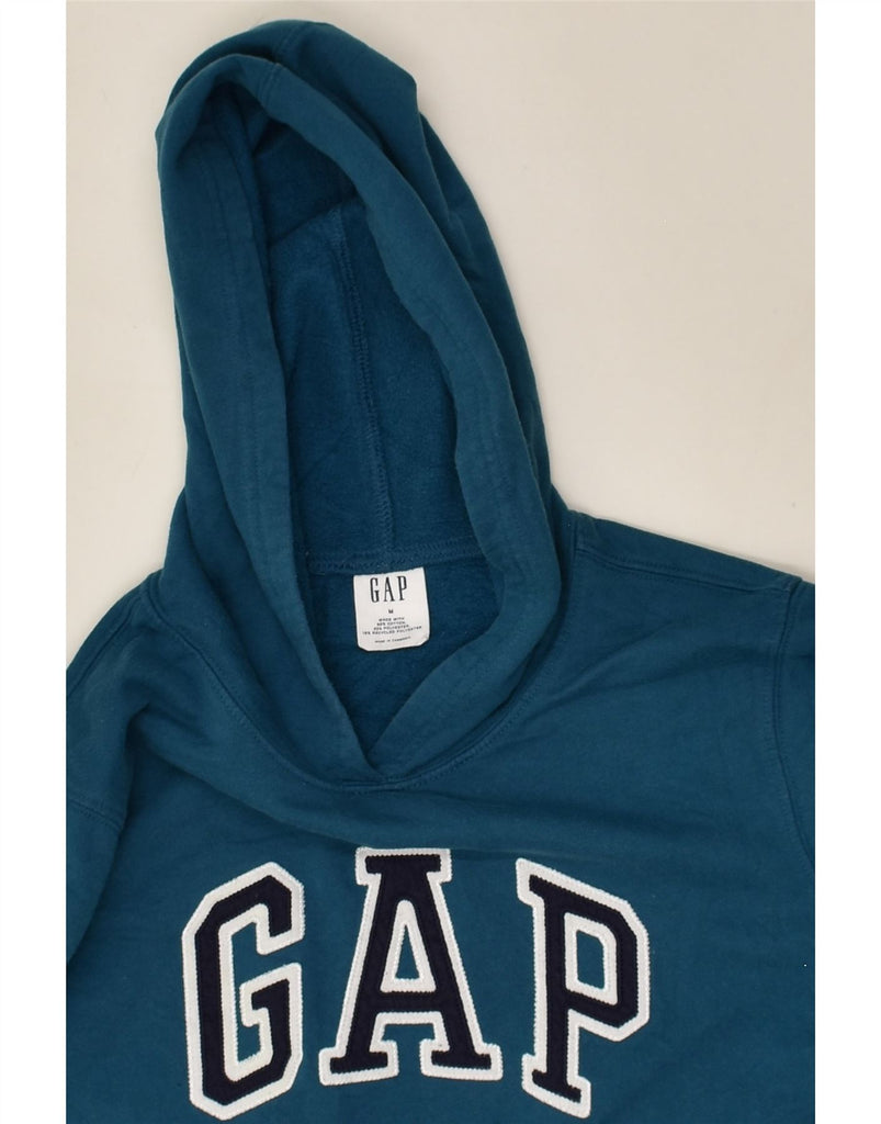 GAP Womens Graphic Hoodie Jumper UK 14 Medium Blue Cotton | Vintage Gap | Thrift | Second-Hand Gap | Used Clothing | Messina Hembry 