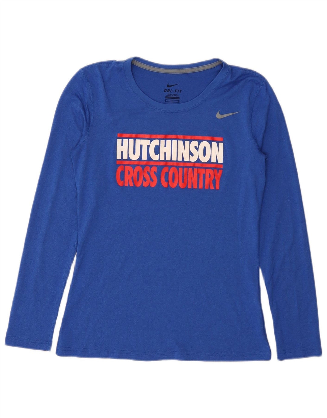 Nike Womens Hutchinson Graphic Top Long Sleeve UK 10 Small Blue Polyester