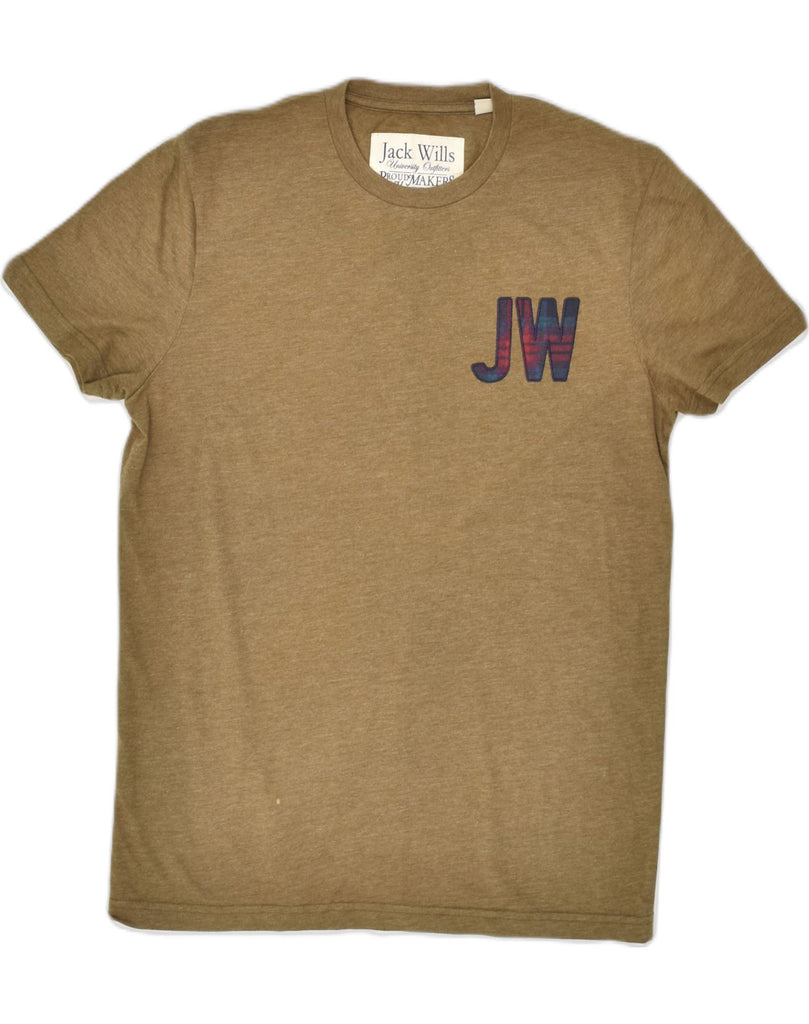 JACK WILLS Mens T-Shirt Top Small Khaki Cotton | Vintage Jack Wills | Thrift | Second-Hand Jack Wills | Used Clothing | Messina Hembry 