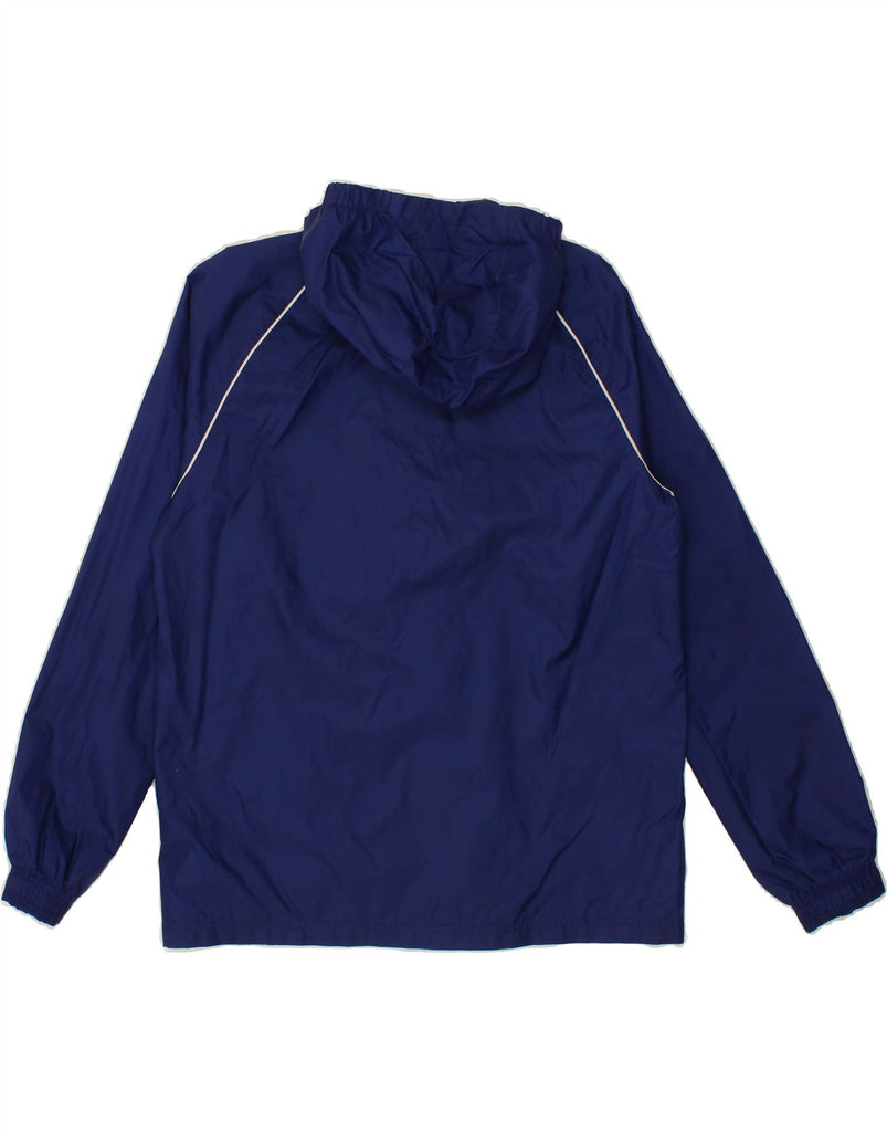ADIDAS Boys Hooded Rain Jacket 13-14 Years Navy Blue Nylon Vintage Adidas and Second-Hand Adidas from Messina Hembry 