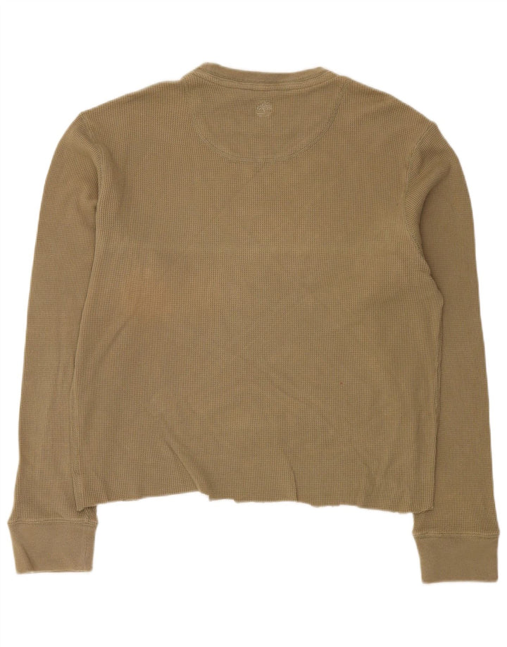 Timberland Mens Graphic Top Long Sleeve Large Beige Cotton