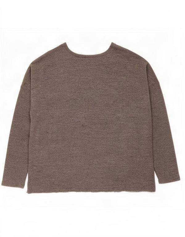 Zara Womens Oversized Top Long Sleeve UK 14 Medium Grey