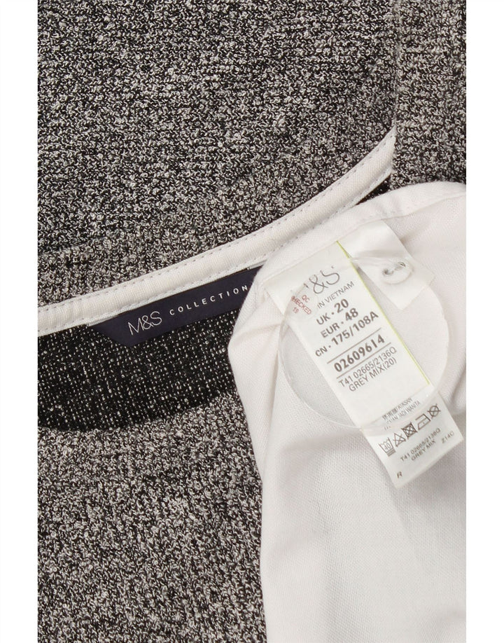 Marks & Spencer Womens Blouse Top UK 20 2XL Grey Flecked Polyester
