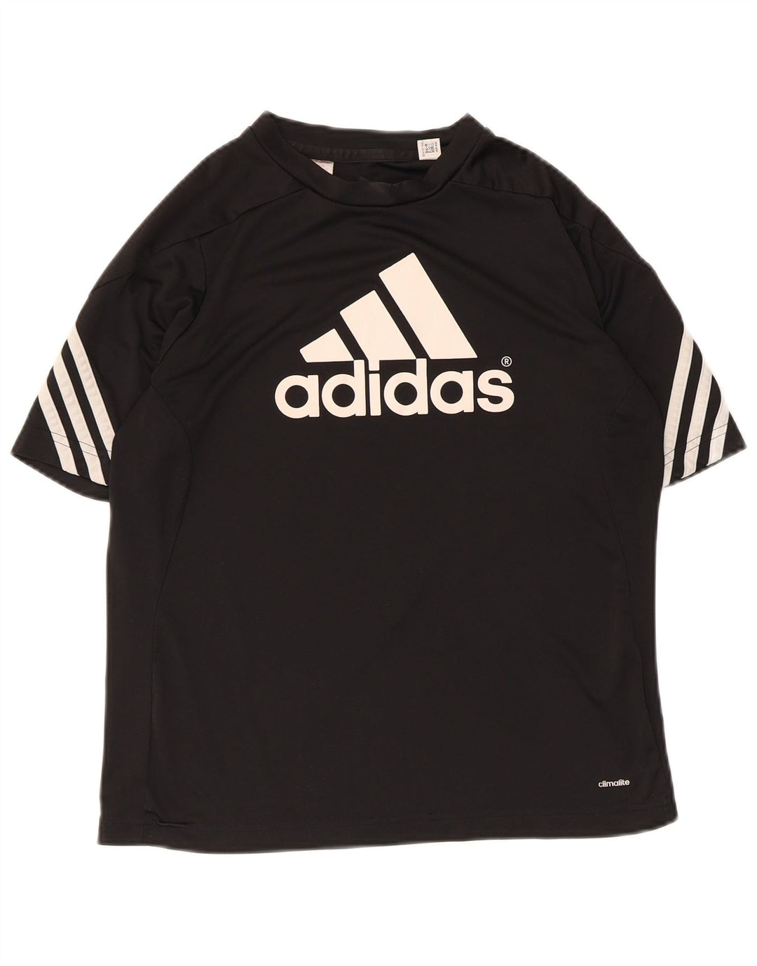 Adidas Womens Climalite Graphic T-Shirt Top UK 12 Medium Black Polyester