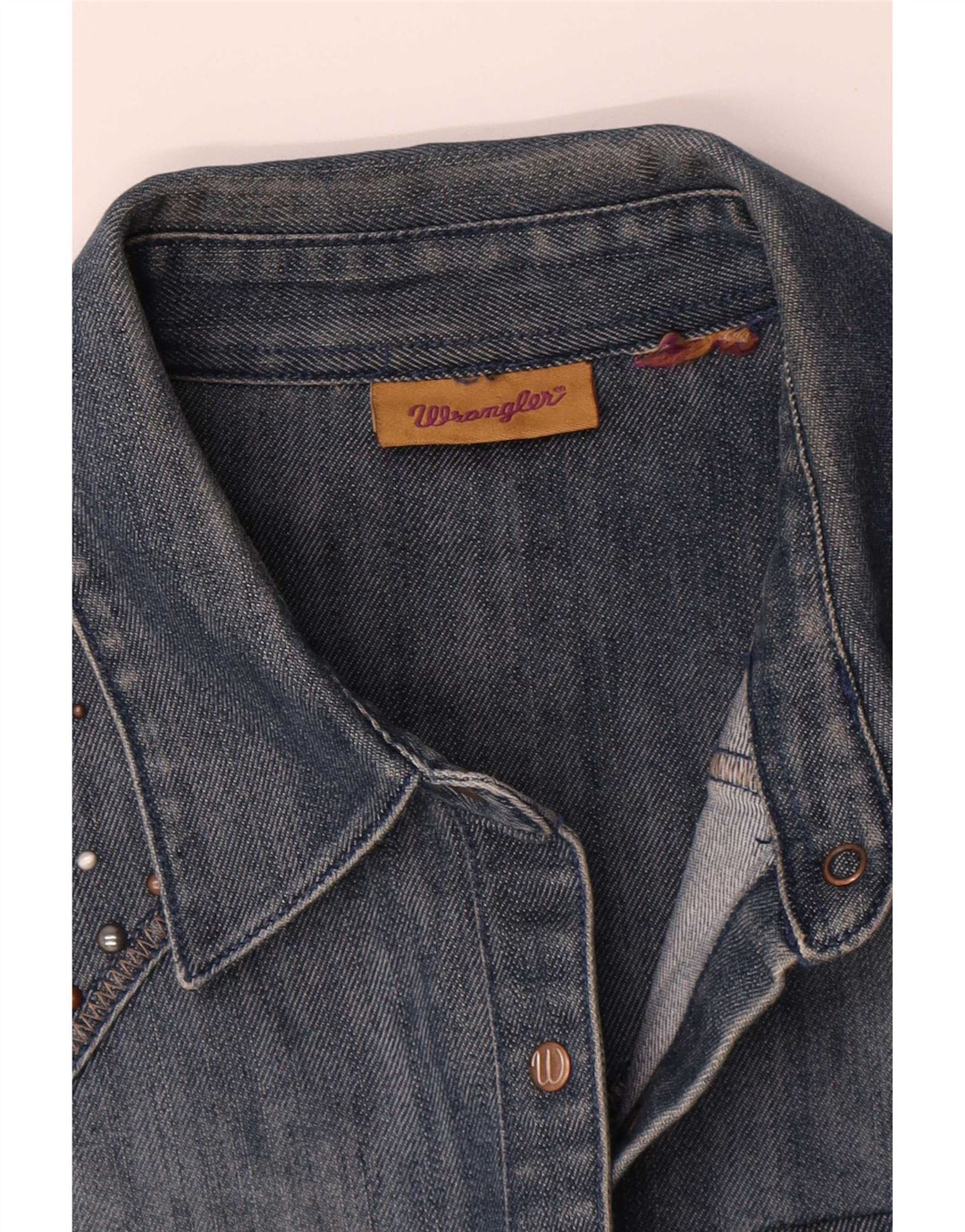 Wrangler Womens Sleeveless Denim Shirt UK 16 Large Blue