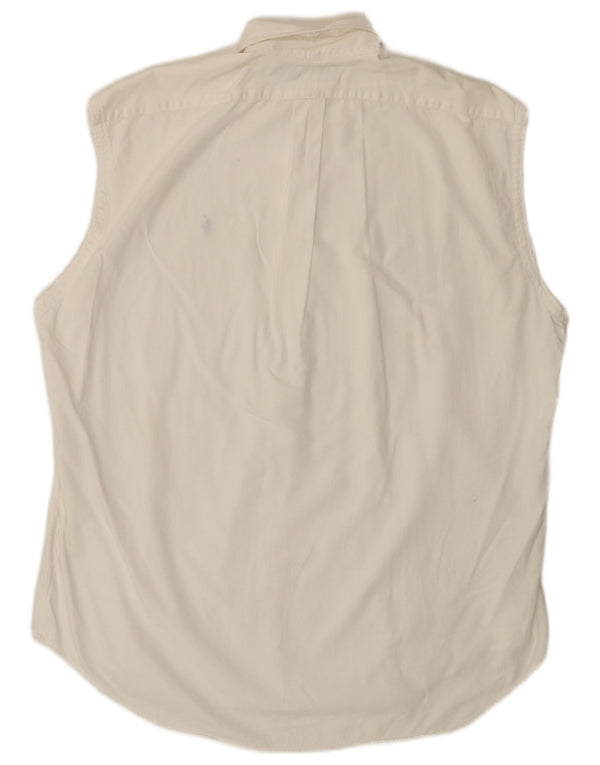 Polo Ralph Lauren Mens Loose Fit Sleeveless Shirt Large White Cotton