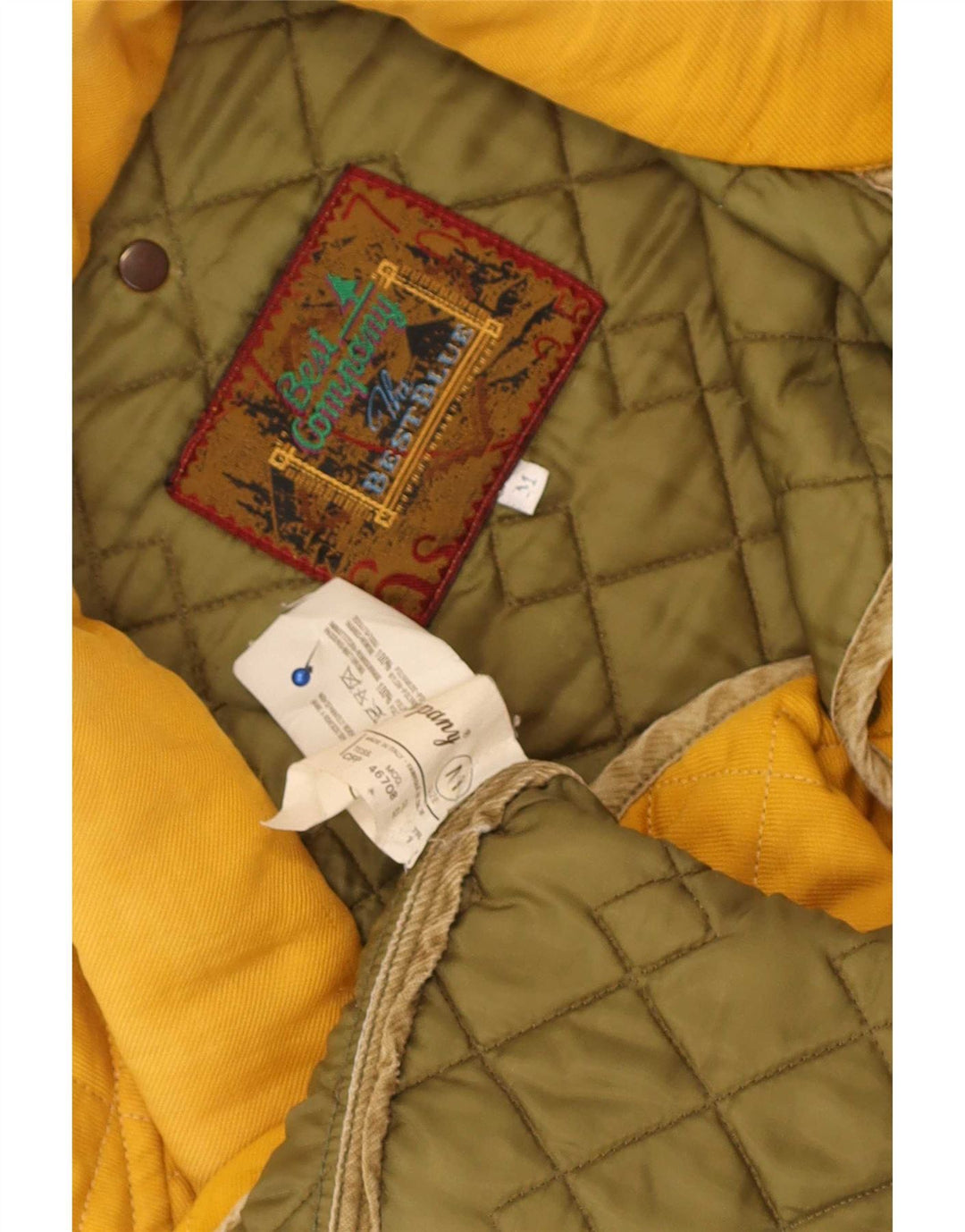 Best Company Mens Quilted Gilet UK 38 Medium Yellow Polyamide