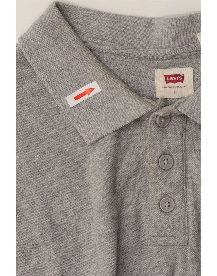 Levi's Mens Polo Shirt Large Grey Cotton