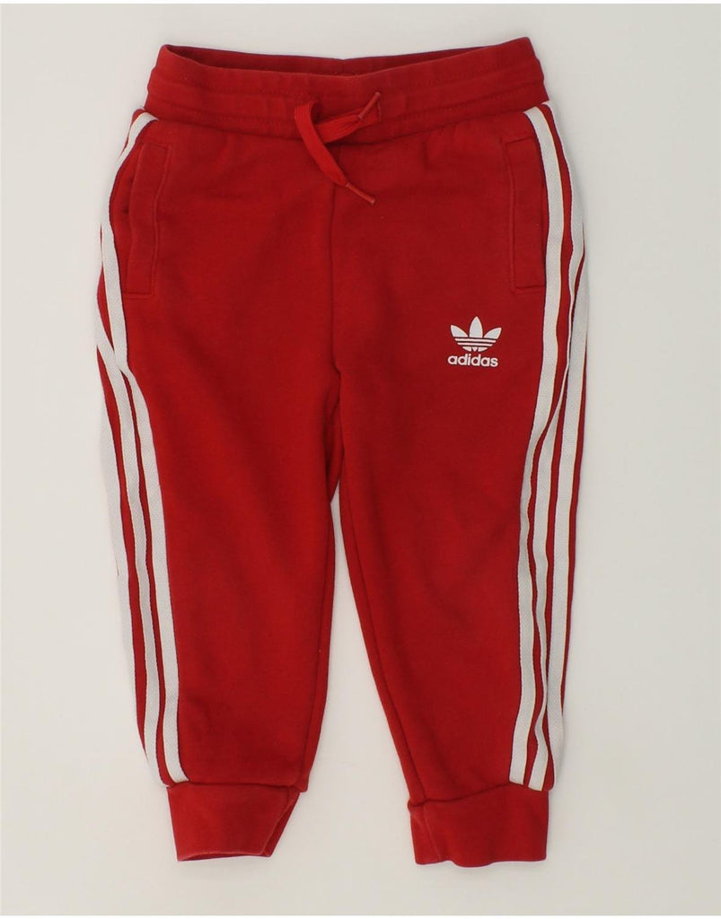 ADIDAS Baby Boys Joggers Tracksuit Trousers 18-24 Months Red Cotton | Vintage Adidas | Thrift | Second-Hand Adidas | Used Clothing | Messina Hembry 