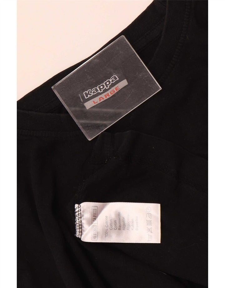 Kappa Mens T-Shirt Top Large Black Cotton