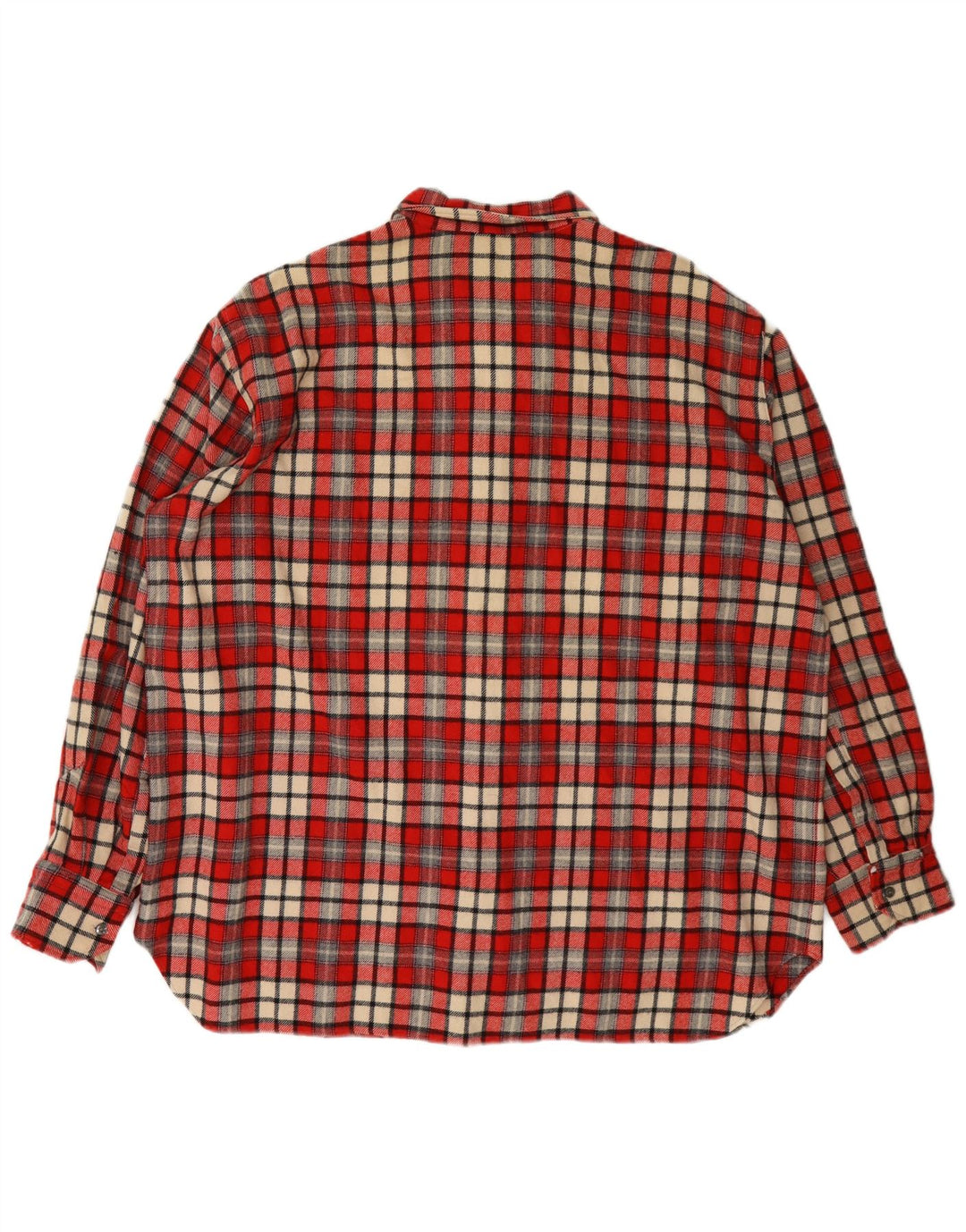 Vintage Mens Flannel Shirt XL Red Check Wool