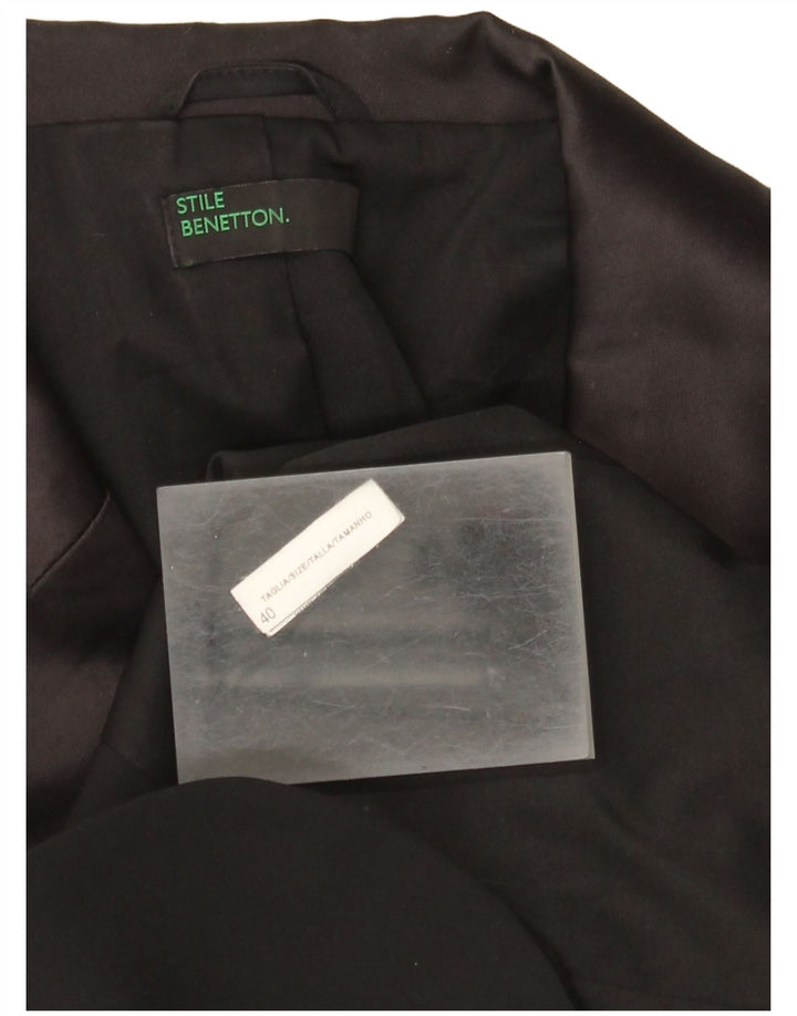 Benetton Womens Blazer Jacket IT 40 Small Black