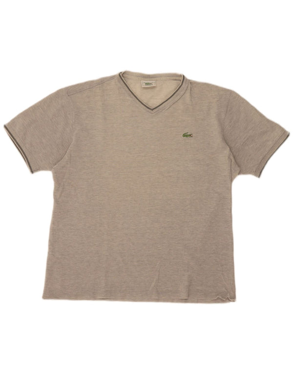 Lacoste Mens T-Shirt Top Size 5 Large Grey Flecked Cotton