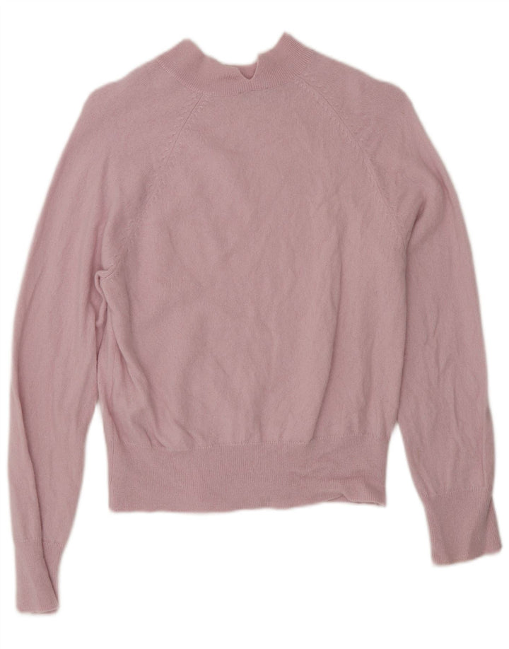 Jigsaw Womens Turtle Neck Jumper Sweater UK 10 Small Pink Wool
