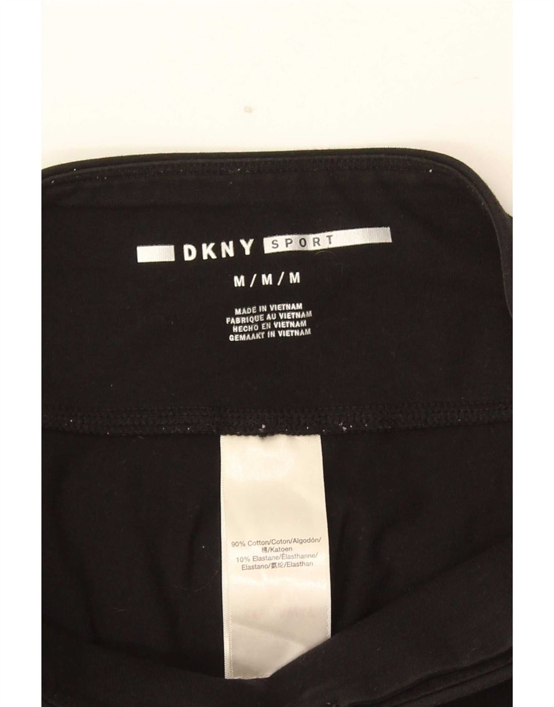 Dkny Womens Crop Graphic Leggings UK 12 Medium Black Cotton