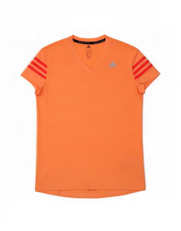 Adidas Womens Climalite T-Shirt Top UK 8/10 Small Orange Polyester