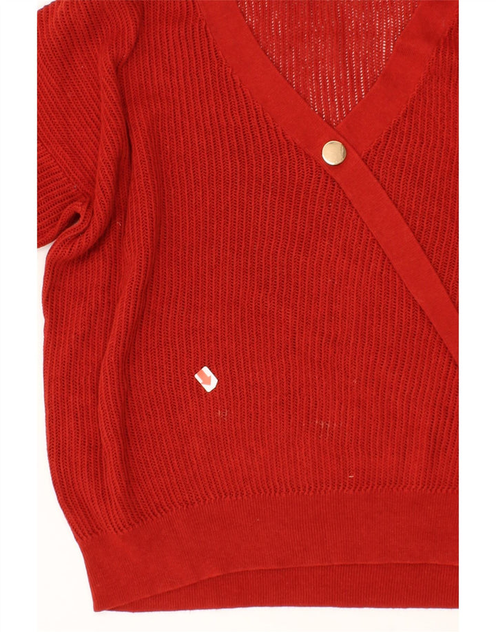 PHASE EIGHT Womens Short Sleeve V-Neck Jumper Sweater UK 14 Medium Red Vintage Phase Eight and Second-Hand Phase Eight from Messina Hembry 