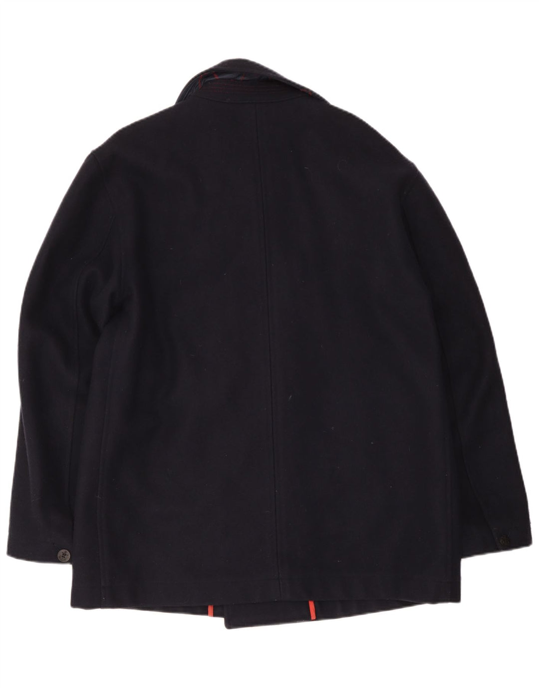 Elvstrom Mens Pea Coat UK 42 XL Navy Blue Wool