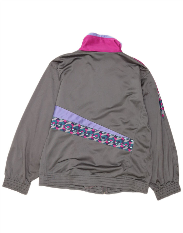 Lotto Mens Graphic Tracksuit Top Jacket Medium Grey Colourblock