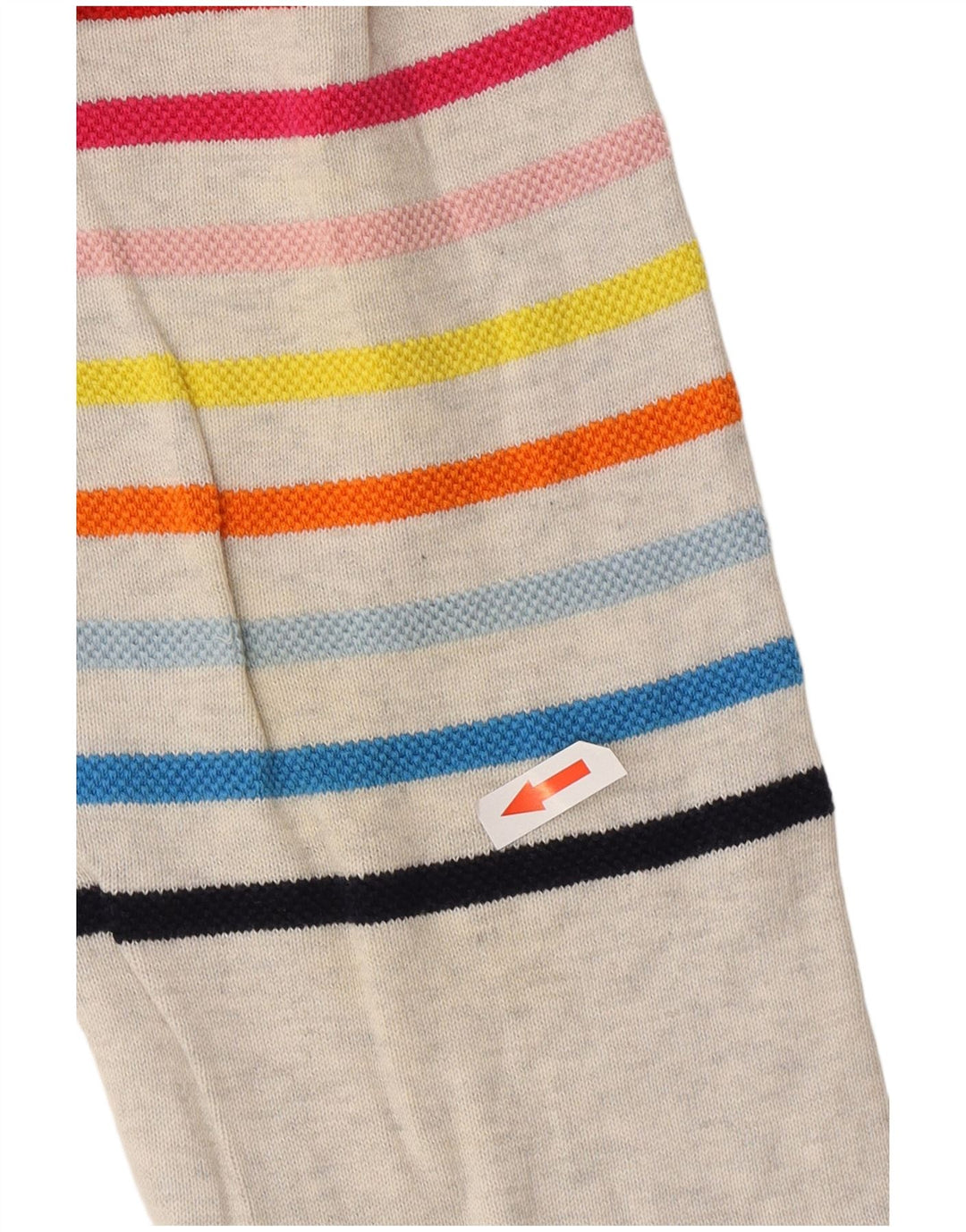Benetton Mens Crew Neck Jumper Sweater Medium Grey Striped