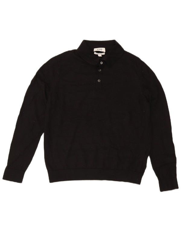 Cos Mens Slim Fit Polo Neck Jumper Sweater Small Black Wool