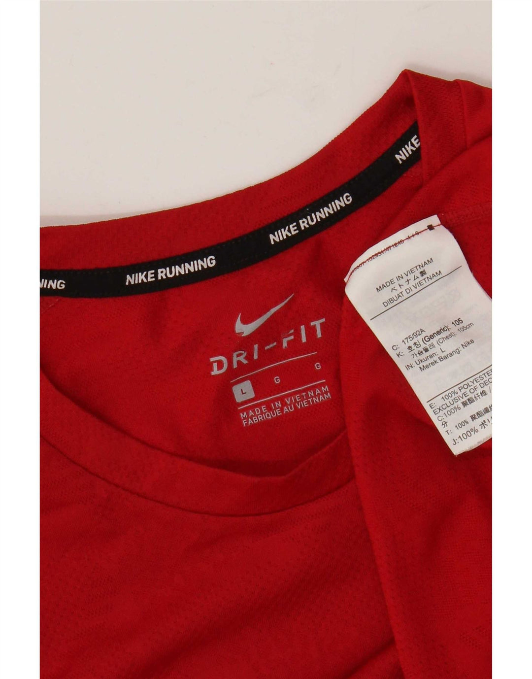 Nike Mens Dri Fit T-Shirt Top Large Red Polyester