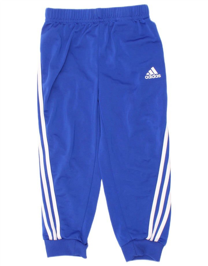 Adidas Boys Tracksuit Trousers Joggers 2-3 Years Blue Polyester