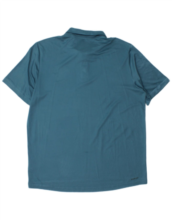 Adidas Mens Aeroready Polo Shirt Large Blue Polyester