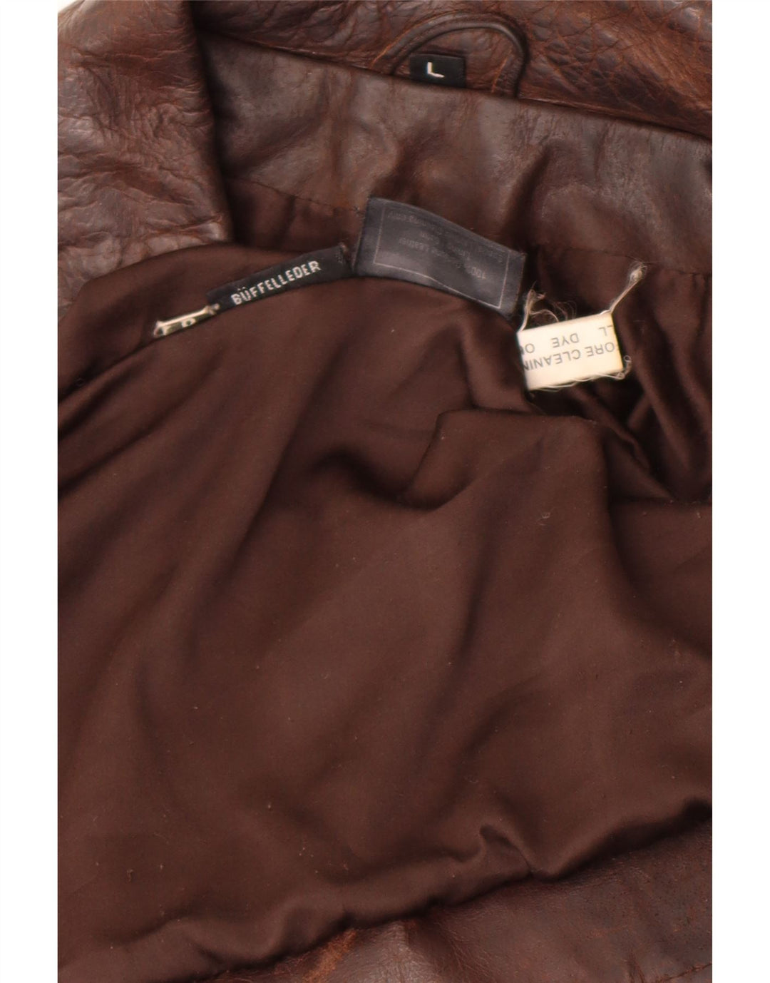 Vintage Womens Leather Jacket UK 14 Large Brown Leather