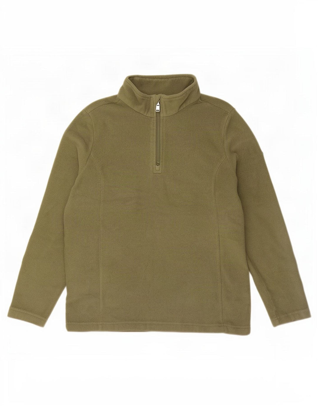 Tog 24 Womens Zip Neck Oversized Fleece Jumper UK 10 Small Khaki Polyester