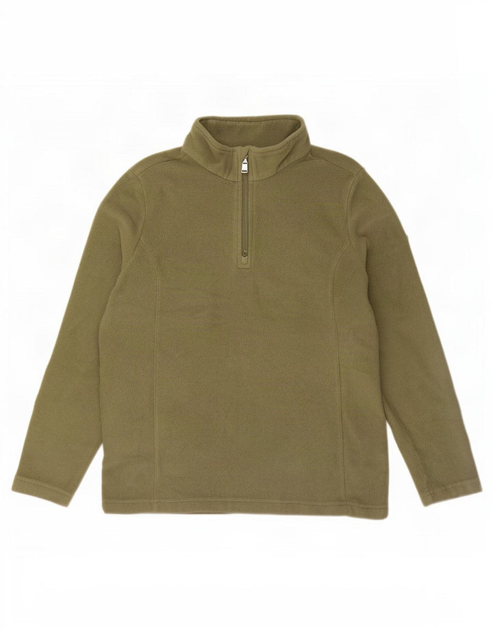 Tog 24 Womens Zip Neck Oversized Fleece Jumper UK 10 Small Khaki Polyester
