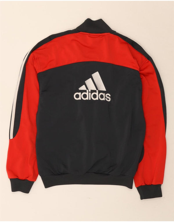 Adidas Boys Graphic Tracksuit Top Jacket 11-12 Years Black Colourblock