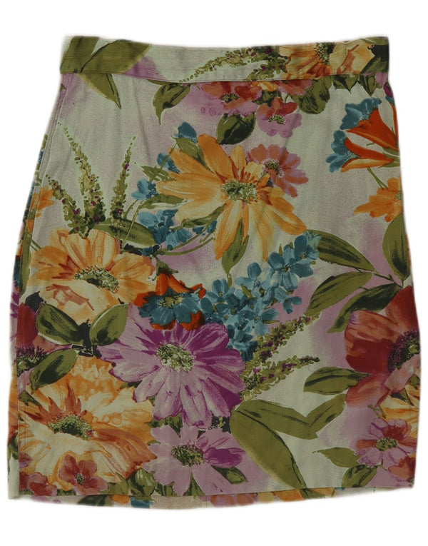 Vintage Womens Straight Skirt IT 46 Large W30 Multicoloured Floral