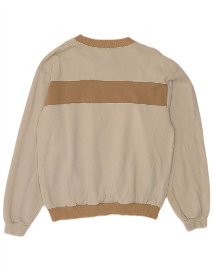 PUMA Mens Sweatshirt Jumper Large White Colourblock Cotton