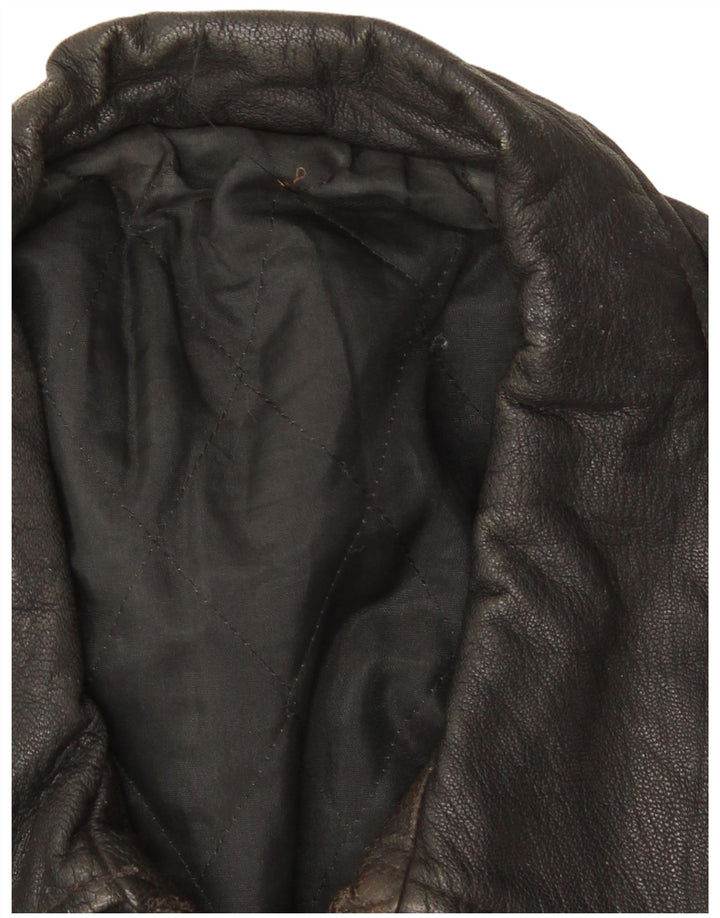 Vintage Mens Leather Jacket UK 40 Large Black Leather
