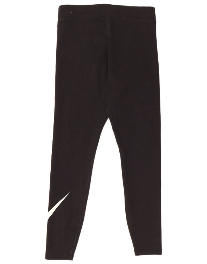Nike Womens Graphic Leggings UK 16 Large Black Cotton