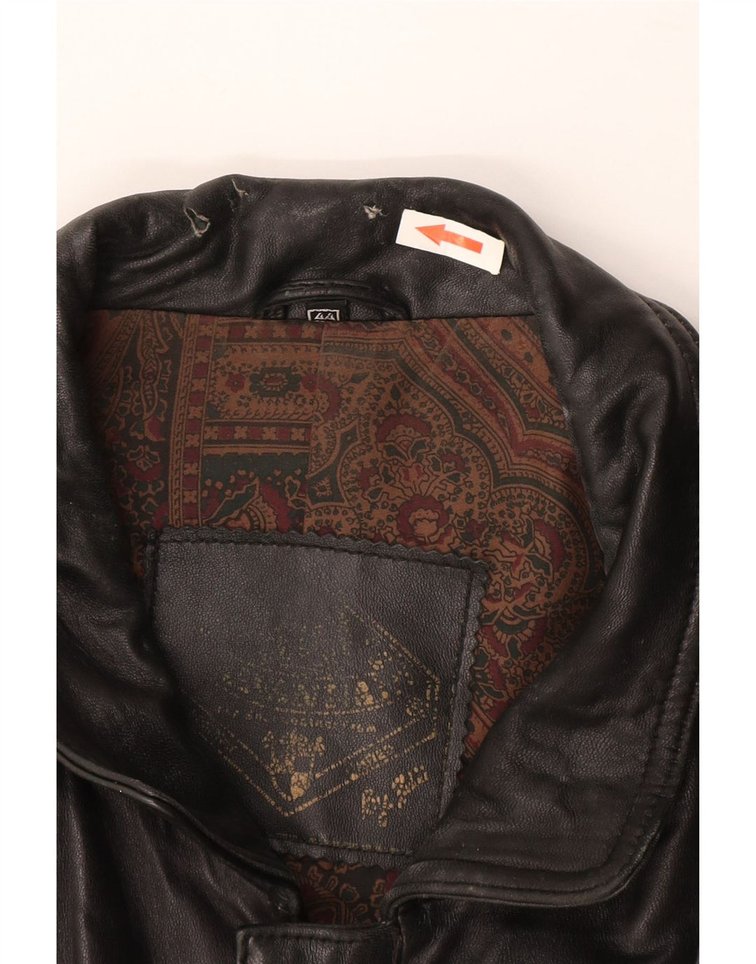 Vintage Mens Leather Jacket UK 44 2XL Black Leather