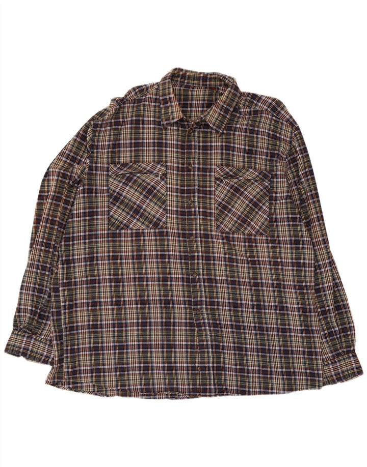 European Project Mens Regular Fit Flannel Shirt 2XL Multicoloured Plaid