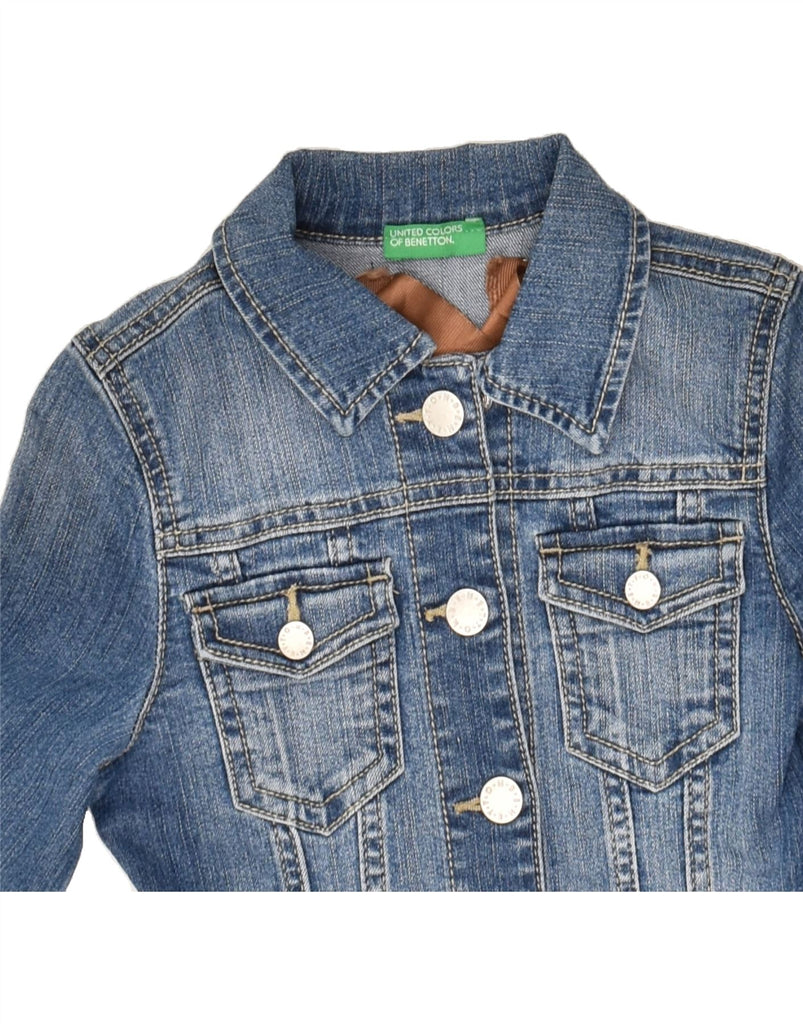 BENETTON Girls Denim Jacket 6-7 Years Small Blue Cotton | Vintage Benetton | Thrift | Second-Hand Benetton | Used Clothing | Messina Hembry 