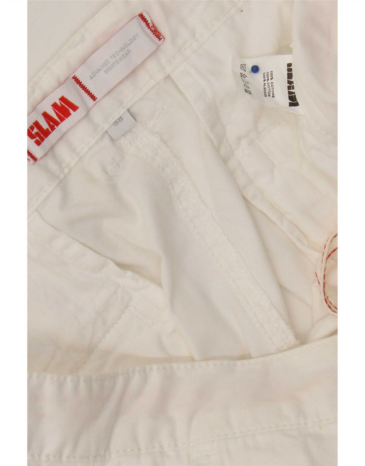 Slam Mens Cargo Shorts W38 XL White Cotton