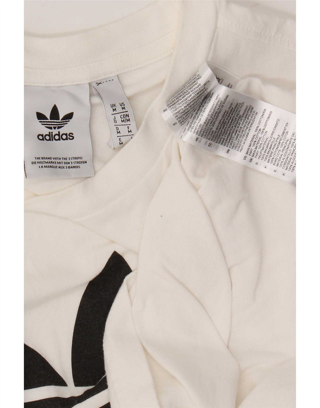 Adidas Mens Graphic T-Shirt Top Medium White Cotton