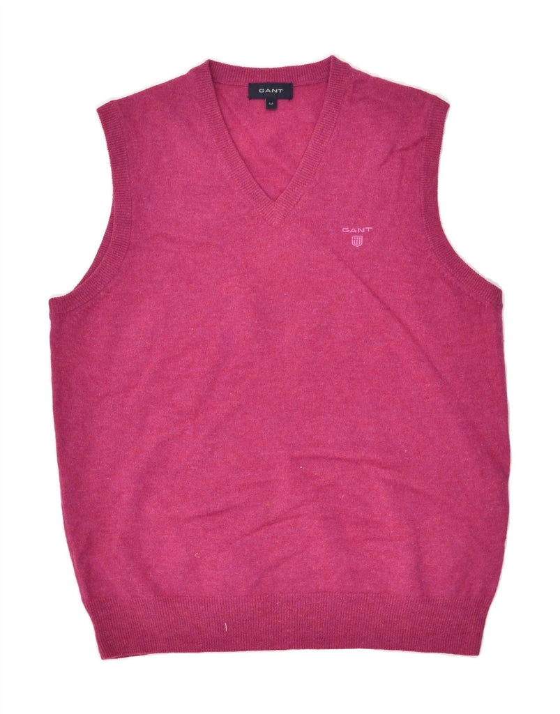 GANT Mens Vest Tank Top Medium Pink Lambswool | Vintage Gant | Thrift | Second-Hand Gant | Used Clothing | Messina Hembry 