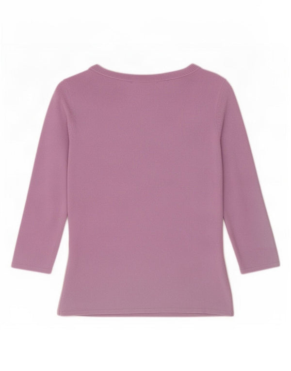 Zara Womens Top 3/4 Sleeve UK 12 Medium Purple Viscose